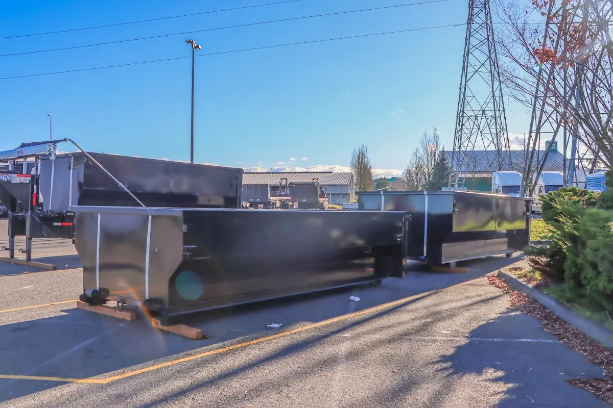 Roll-off dumpster ready for waste disposal at job site for Commercial Dumpster Rental in Oxford